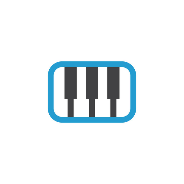 Synthesizer Flat Icon Symbol. Premium Quality Isolated Pianoforte Element In Trendy Style. - Vektör, Görsel