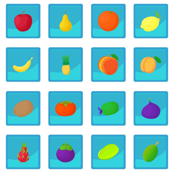 Meyve simgesi mavi app - Vektör, Görsel