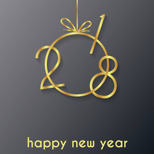 2018 Happy New Year background for invitations, festive posters. - Vector, Image