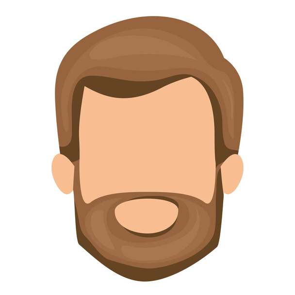 明るい茶色の髪と髭を持つフェースレス男の白い背景 - ベクター画像