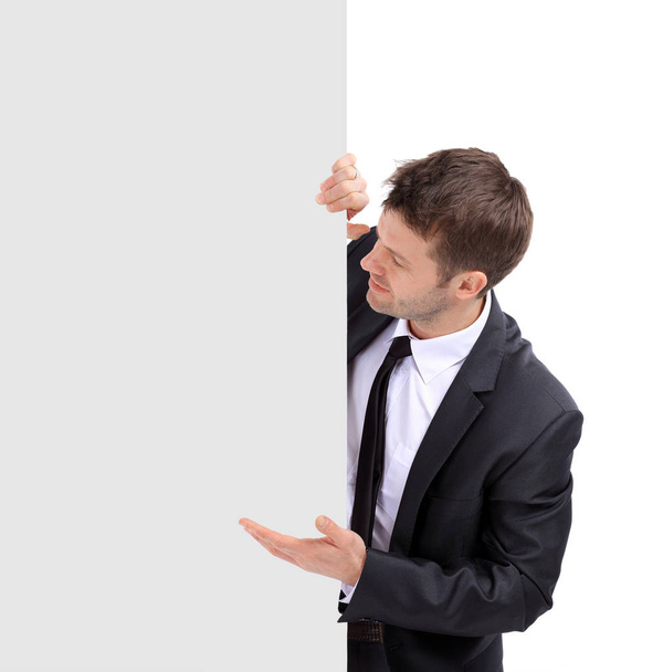 Portrait of businessman pointing at something. - Foto, imagen