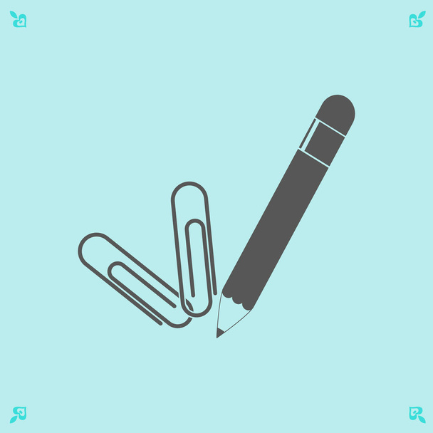 pencil and staples  icon - Vector, Image