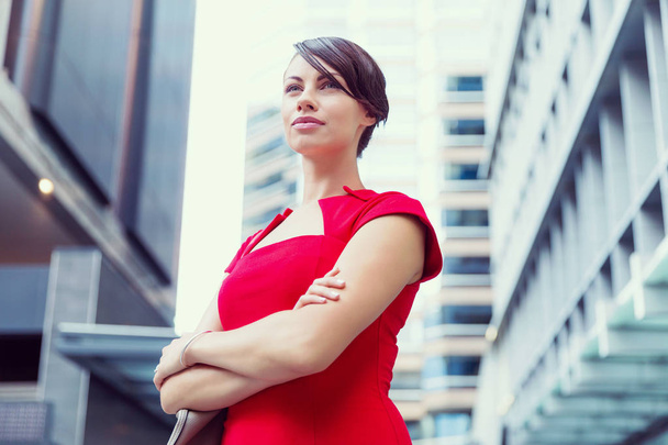 Portrait of businesswoman outside - Фото, изображение