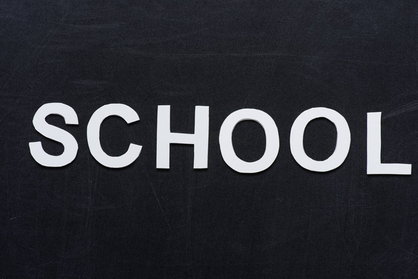 paper letters school on chalkboard - Фото, зображення