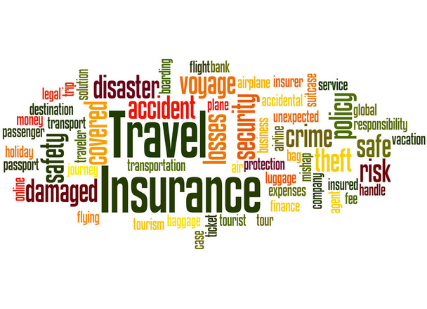 Travel insurance, word cloud concept 5 - Photo, Image