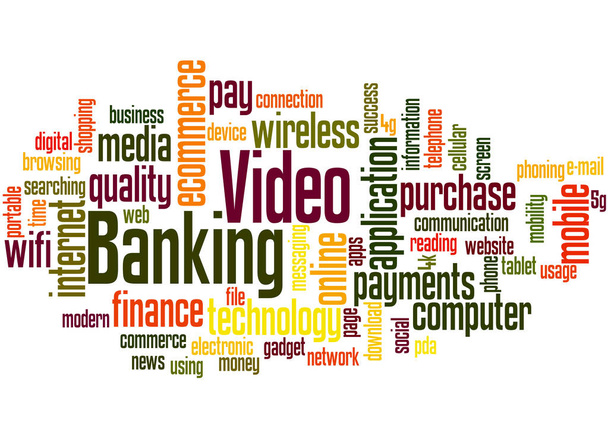 Video banking, word cloud concept 5 - Photo, Image