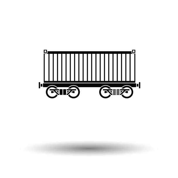 Vasúti rakomány konténer ikon - Vektor, kép