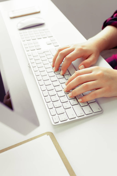 Hands of an office woman typing - Fotó, kép