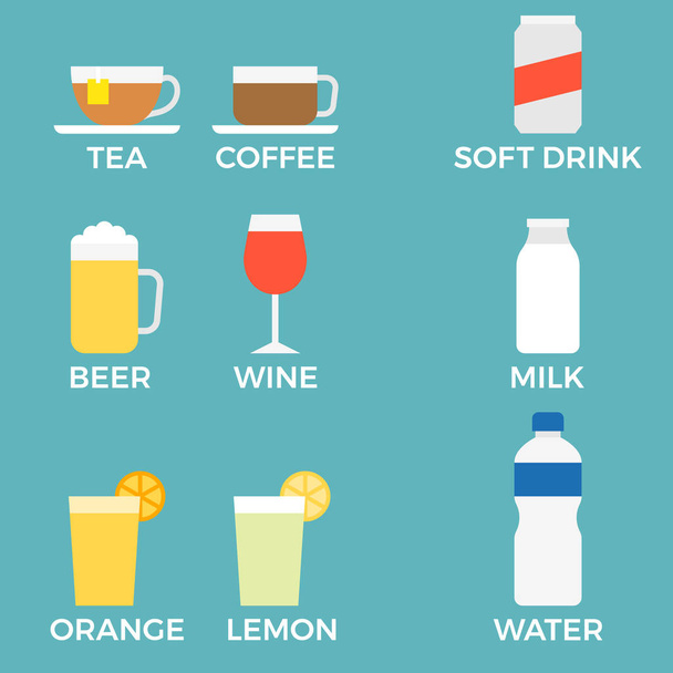 icône de boisson avec le nom, vecteur plat de conception approprié pour une utilisation comme menu
 - Vecteur, image