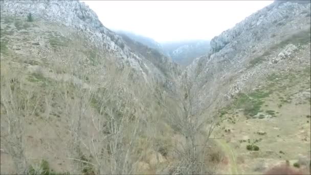 Vuelo de dron sobre desfiladero calizo - Πλάνα, βίντεο