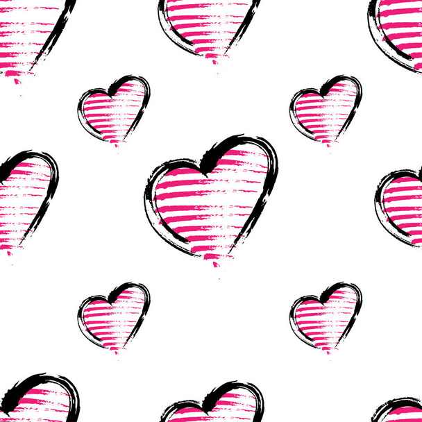 Vector abstract seamless pattern with hearts. Love.  - Vettoriali, immagini