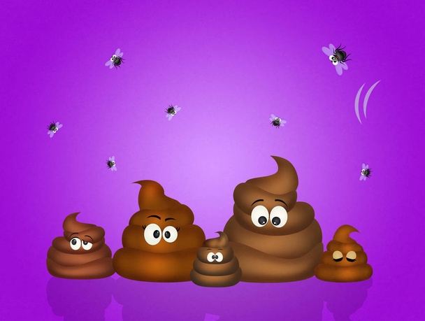 illustration of poop - Foto, immagini