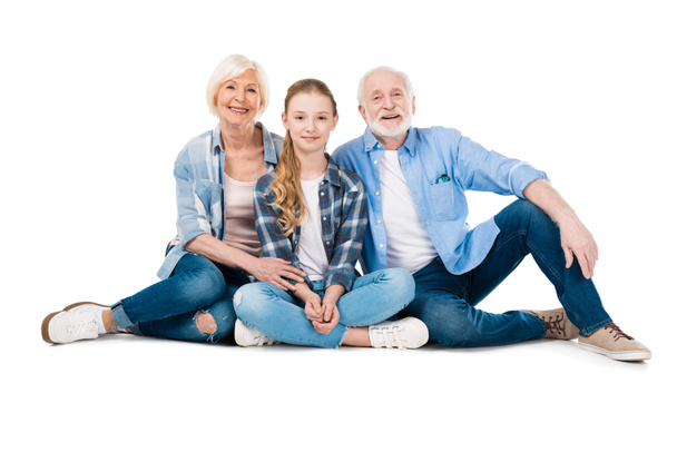 grandfather, grandmother and granddaughter  - Photo, Image