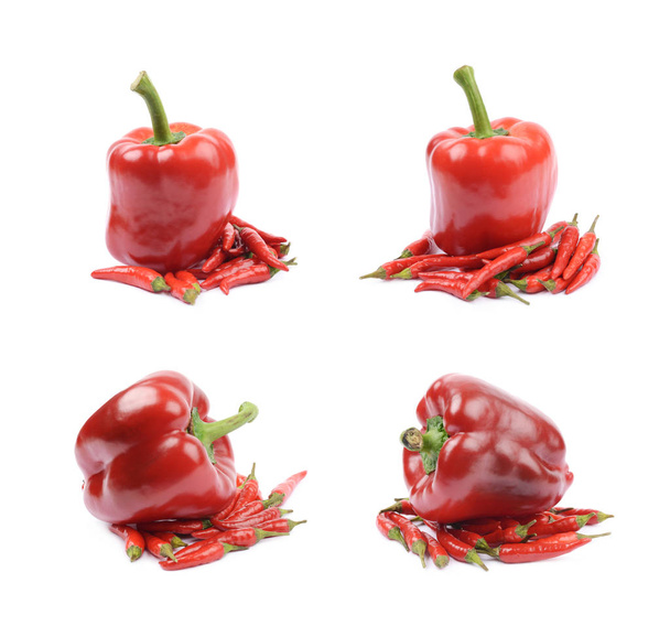 Red italian peppers isolated - Photo, Image