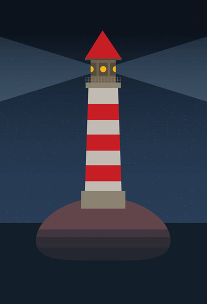 Flat  lighthouse  illustration - Vetor, Imagem
