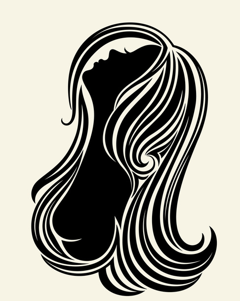 Silhouette of a young woman - Vector, Image