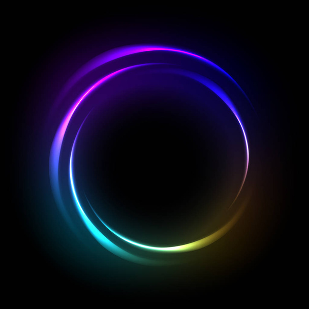 Colorful neon frame on a dark background, abstract illustration. - Вектор,изображение