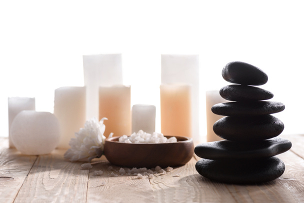Spa stones and candles  - Photo, Image