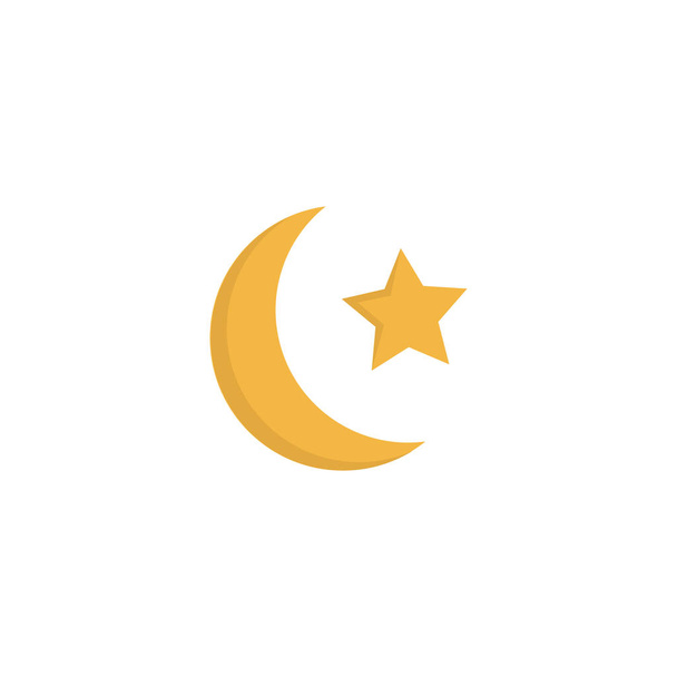 Lapos Ramadan Hold eleme. Lakás új hold elszigetelt a tiszta háttér vektor illusztráció. Lehet használni, mint a ramadán, a Hold és a csillag szimbólumok. - Vektor, kép