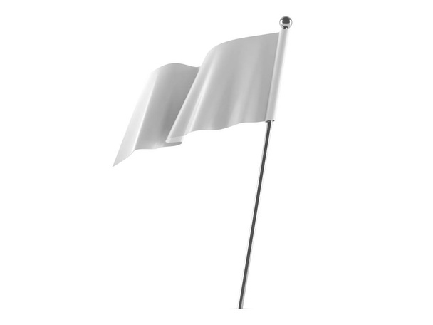 Bandiera bianca isolata su bianco
 - Foto, immagini
