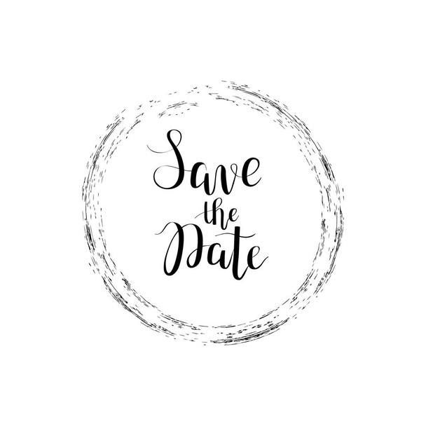 Save the date vector calligraphy digital drawn imitation - Vector, Image