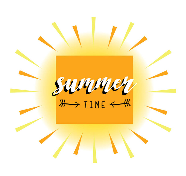Summer card vector illustration. Abstract sun  - Vettoriali, immagini