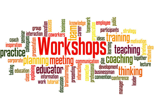 Workshops, word cloud concept 2 - Photo, Image
