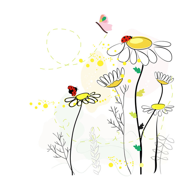 Весняні квіти ромашки
  - Вектор, зображення