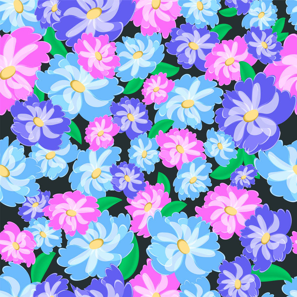 Seamless pattern with flowers - Vektör, Görsel