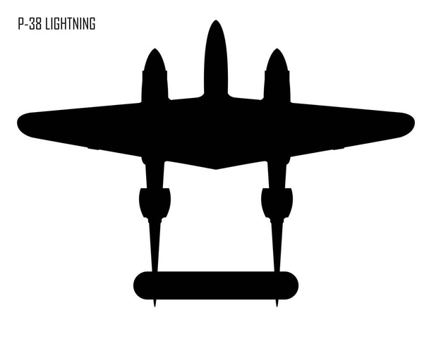 第二次世界大戦ロッキード P 38 雷 - ベクター画像