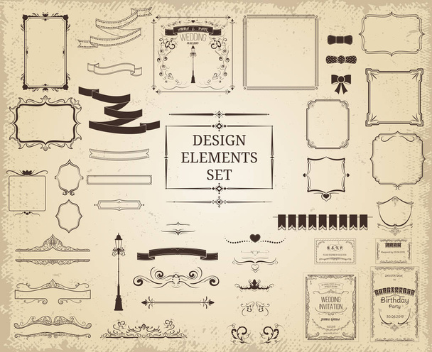 Colección de elementos de diseño vintage
 - Vector, imagen