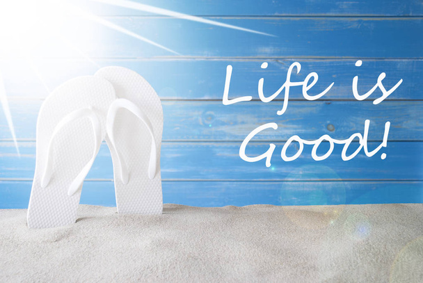 Sunny Summer Background, Quote Life Is Good - 写真・画像