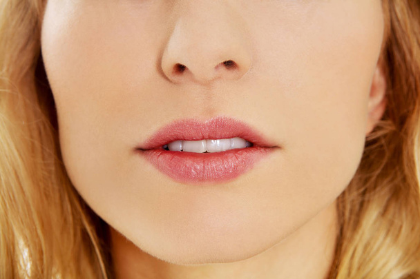 Close up photo of woman open lips - Φωτογραφία, εικόνα