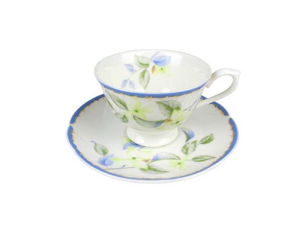 Chiński zestaw filiżanek herbaty na białym tle - Zdjęcie, obraz