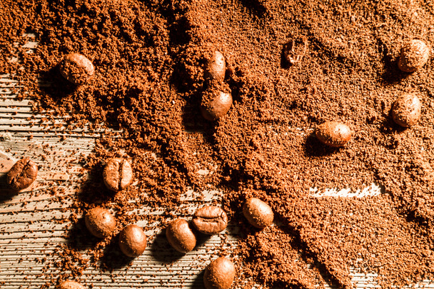 Coffe seed and grain background - Photo, Image