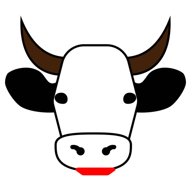 Kopf Kuh das Farb-Symbol . - Vektor, Bild