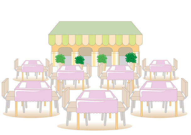 Landscape of cafeteria - Vector, Image