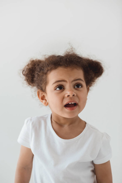 little kid girl with facial expression - Photo, Image