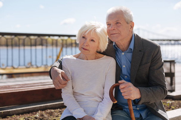 Wonderful aging couple spending free time outdoors - Foto, Bild