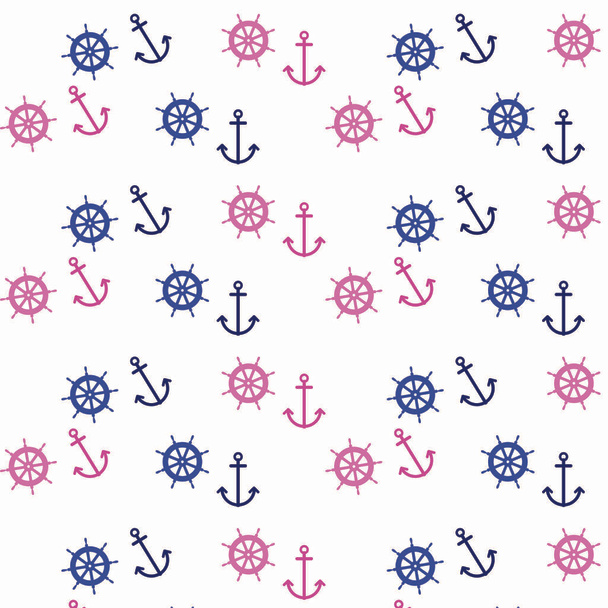 0007 - Pattern (Anchor and Wheel) - Vector, Image