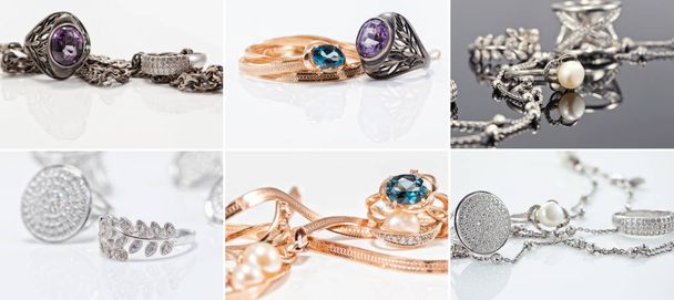 Biżuteria w różnych kształtach, srebra i złota - Zdjęcie, obraz