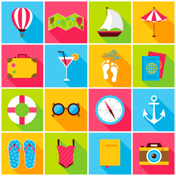 Summer Colorful Icons - Vector, Image