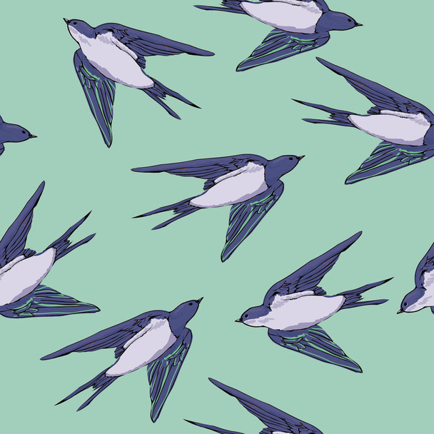 swallow pattern , vector, illustration - Vector, Image
