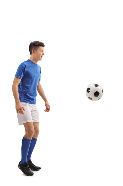 Teen soccer player with a football - Foto, afbeelding