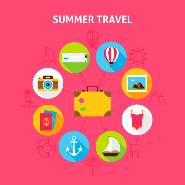 zomer reizen concept - Vector, afbeelding