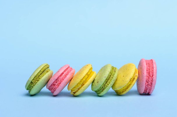 Sweet and colourful french macaroons or macaron - Фото, зображення