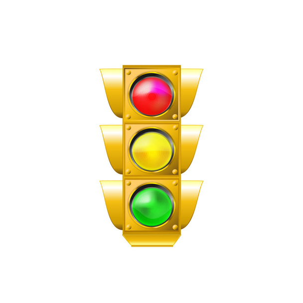 traffic light isolated object on white background - Vetor, Imagem