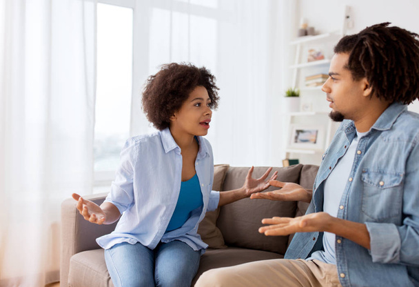 unhappy couple having argument at home - Photo, image