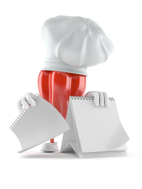 Paprika character with blank calendar - Photo, Image