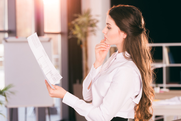 businesswoman with documents in office - Photo, image